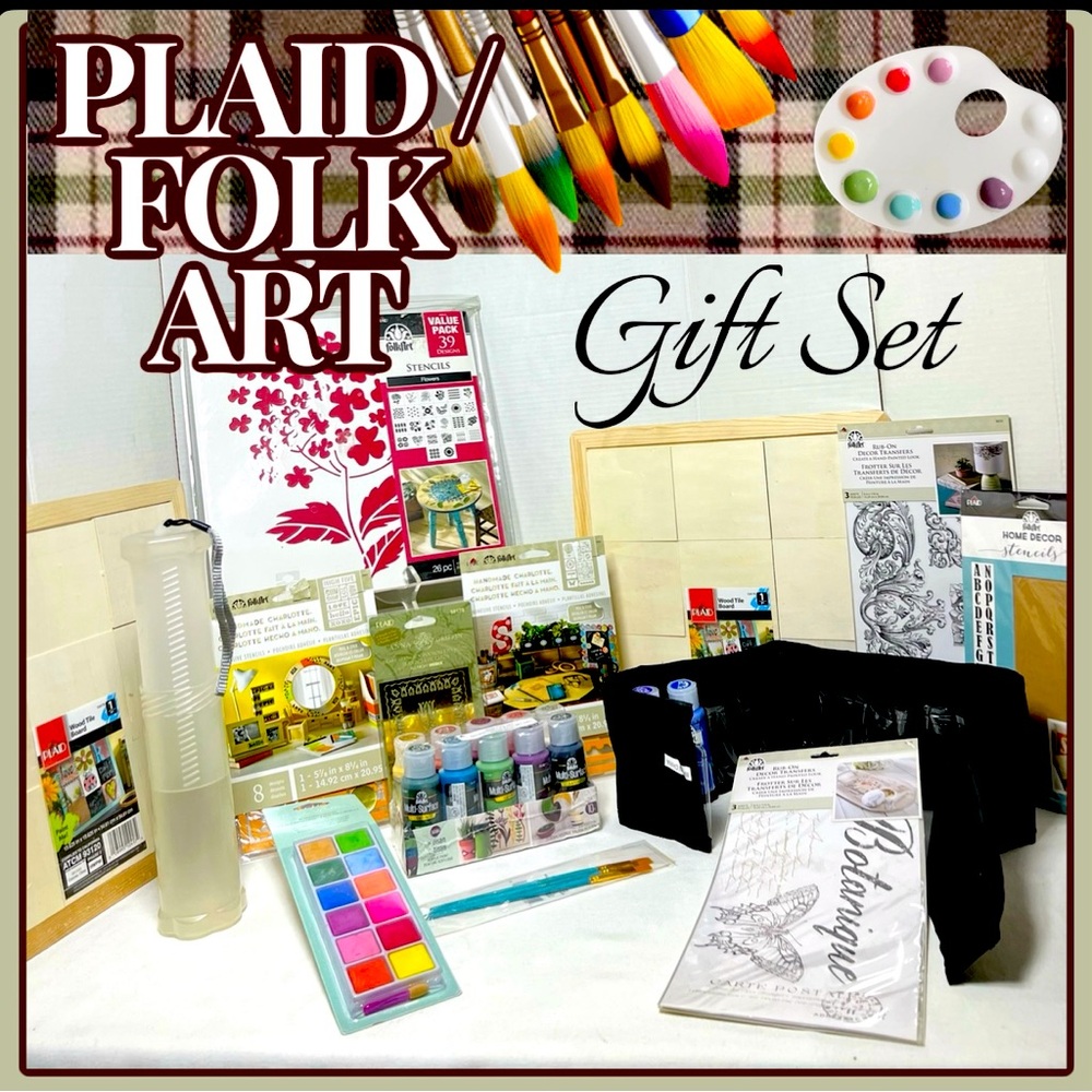 PLAID FOLK ART GIFT SET